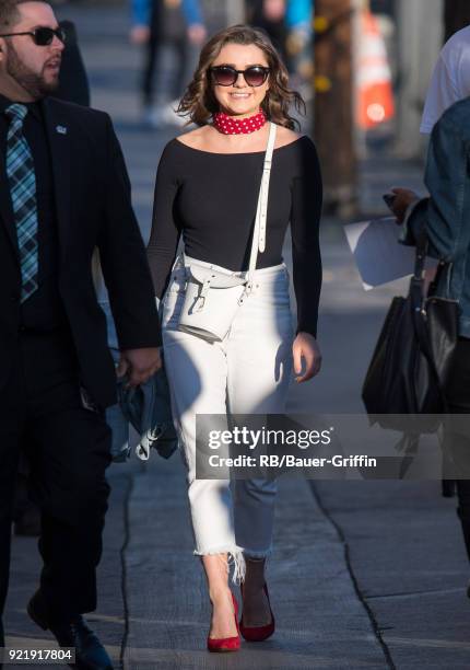 Maisie Williams is seen at 'Jimmy Kimmel Live' on February 20, 2018 in Los Angeles, California.