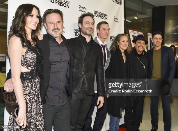 Christina Arquette, David Arquette, Matthew Cooke, Steve DeVore, Gina Belafonte, Danny Trejo, and Adrian Grenier attend the premiere of Gravitas...