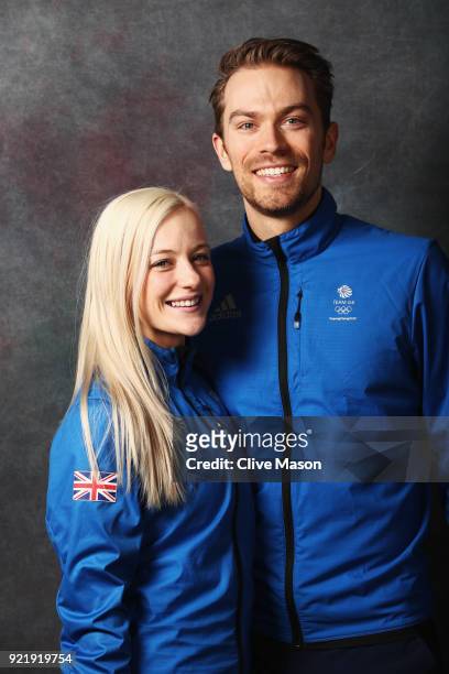 Figure skaters Penny Coomes and Nicholas Buckland of Great Britain pose for a photograph on February 21, 2018 in Pyeongchang-gun, South Korea.