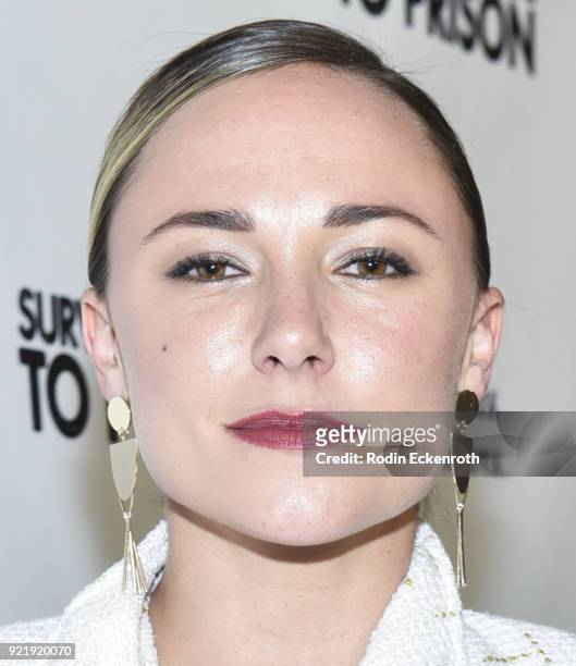 Briana Evigan attends the premiere of Gravitas Pictures' "Survivors Guide To Prison" at The Landmark on February 20, 2018 in Los Angeles, California.