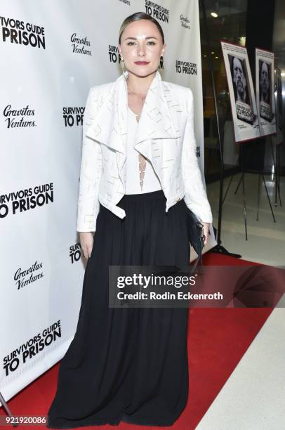 Briana Evigan attends the premiere of Gravitas Pictures' "Survivors Guide To Prison" at The Landmark on February 20, 2018 in Los Angeles, California.