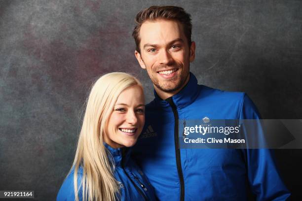 Figure skaters Penny Coomes and Nicholas Buckland of Great Britain pose for a photograph on February 21, 2018 in Pyeongchang-gun, South Korea.