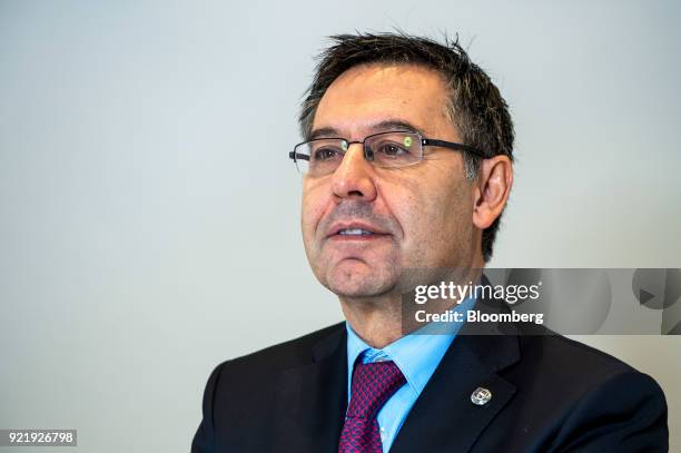 Josep Maria Bartomeu, president of FC Barcelona, poses for a photograph following a Bloomberg Television interview in London, U.K., on Tuesday, Feb....