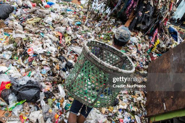 Scavengers finding garbages that can be reused at the waste management location in Serpong, Bante, Indonesia on 21 February 2018. Cipeucang-South...