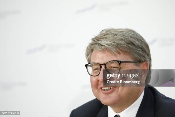 Theodor Weimer, chief executive officer of Deutsche Boerse AG, speaks during a news conference to announce the company's earnings at the Frankfurt...