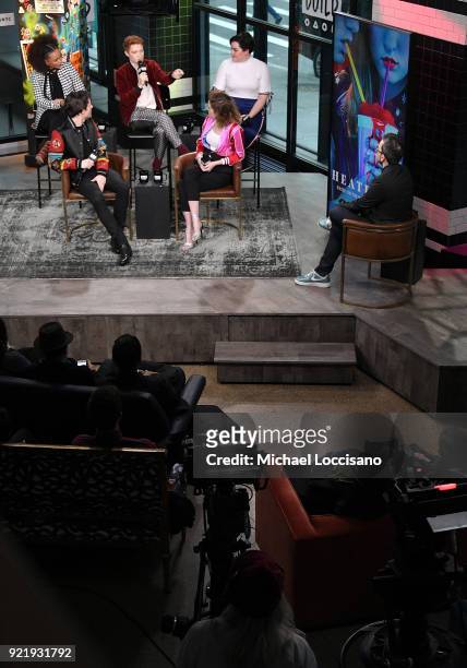 Actors Jasmine Mathews, James Scully, Brendan Scannell, Grace Victoria Cox and Melanie Field visit Build Studio to discuss the TV series "Heathers"...