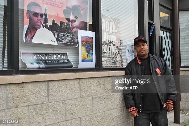 Ricardo Williams, a violence interrupter and outreach worker at Chicago-based Ceasefire branch, stands on the corner by his office in the Englewood...