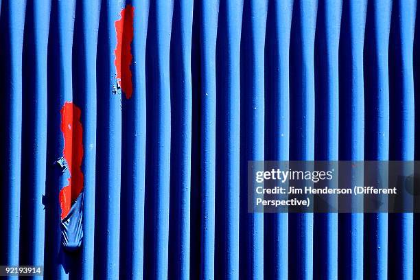 close up of a corrugated metal shutter - jim henderson stock pictures, royalty-free photos & images
