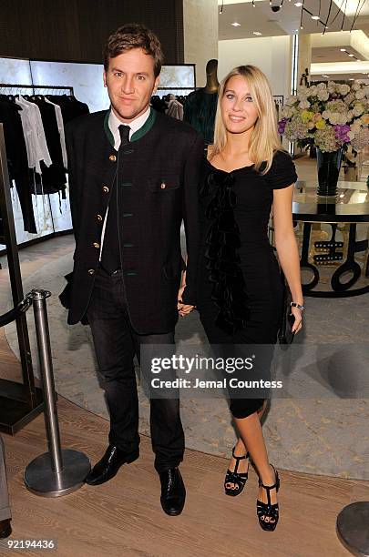 Ricardo Kugelmas and Cosima Vesey attend the cocktail party to celebrate the opening of the new Giambattista Valli shop at Saks Fifth Avenue on...