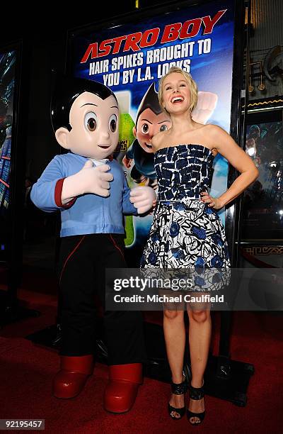 Actress Kristen Bell arrives at the Los Angeles Premiere of "Astro Boy" held at Mann Chinese 6 on October 19, 2009 in Los Angeles, California.