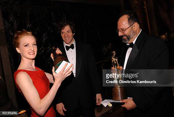 Dancer Gillian Murphy, writer Adam Rapp and Brian Kulick attend The Princess Grace Awards Gala at Cipriani 42nd Street on October 21, 2009 in New...
