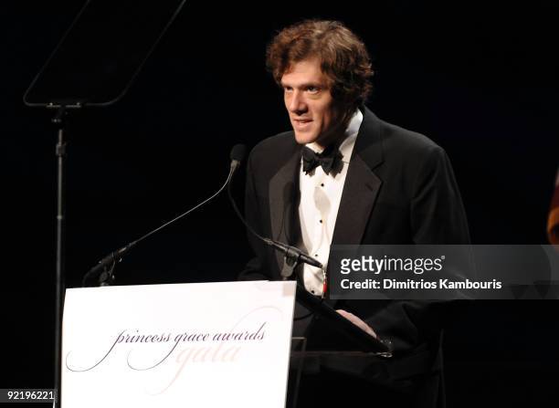 Writer Adam Rapp speaks at the 2009 Princess Grace Awards Gala at Cipriani 42nd Street on October 21, 2009 in New York City.