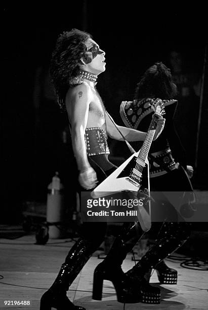 Atlanta – November 23: Singer-guitarist Paul Stanley and guitarist Ace Frehley of Kiss perform at Georgia Tech's Alexander Memorial Coliseum on...