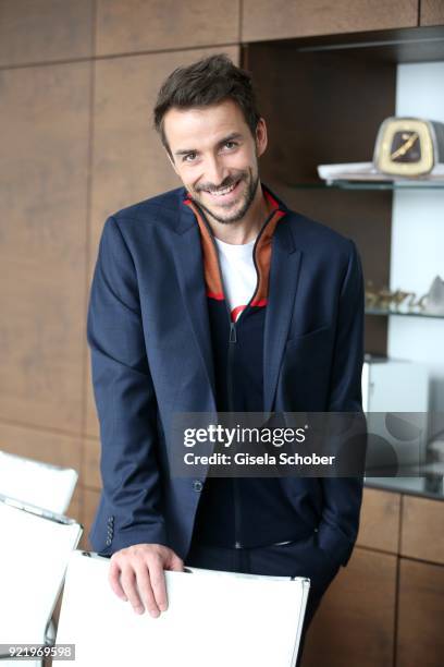 Max Alberti during the 'Maison des Fleurs' photo session at KONEN on February 20, 2018 in Munich, Germany.