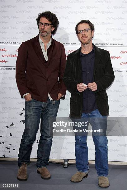 Directors Joel Coen and Ethan Coen attend the "A Serious Man" Photocall during Day 8 of the 4th International Rome Film Festival held at the...