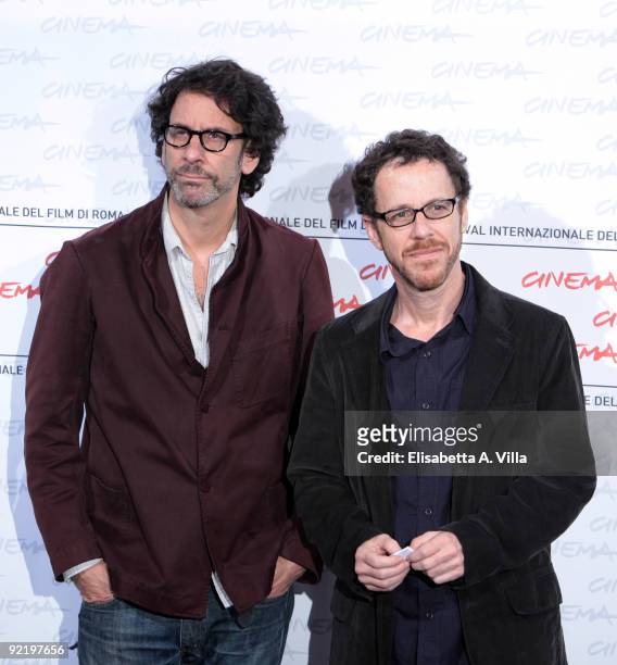 Directors Joel Coen and Ethan Coen attend the 'A Serious Man' Photocall during Day 8 of the 4th International Rome Film Festival held at the...