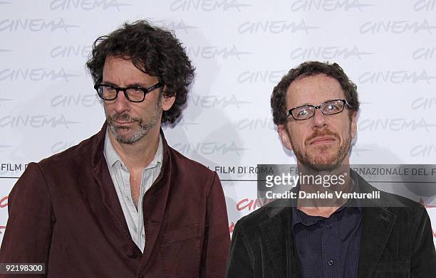 Directors Joel Coen and Ethan Coen attend the "A Serious Man" Photocall during Day 8 of the 4th International Rome Film Festival held at the...
