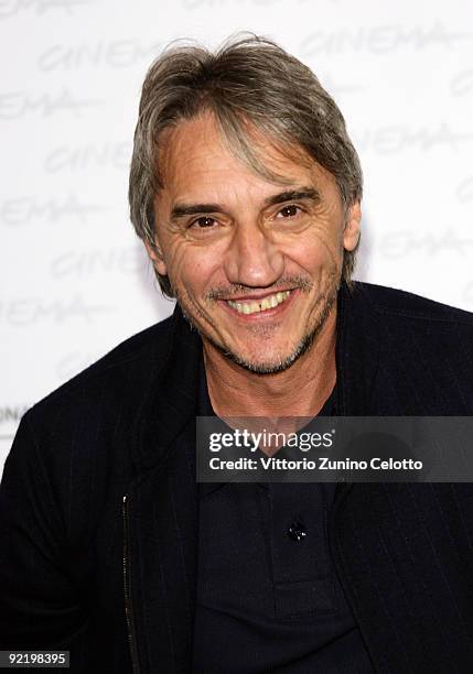 Director Mimmo Calopresti attends the 'La Maglietta Rossa' Photocall during Day 8 of the 4th International Rome Film Festival held at the Auditorium...