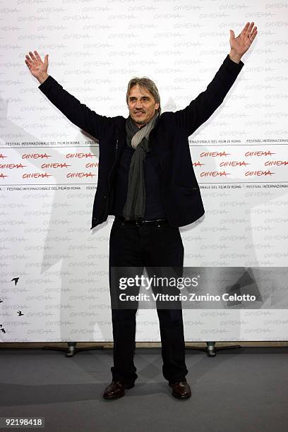 Director Mimmo Calopresti attends the 'La Maglietta Rossa' Photocall during Day 8 of the 4th International Rome Film Festival held at the Auditorium...