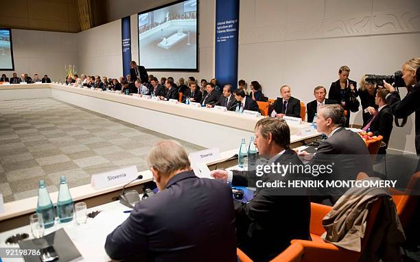 Ministers gather for the last day of the informal meeting of EU agriculture and fisheries ministers, in Vaxjo, Sweden on September 15, 2009. On the...