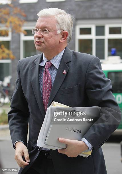 Governor of the state of Hesse and of the Christian Democratic Union Roland Koch, arrives for the next round of coalition negotiations between the...