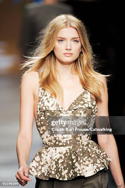 Model Lily Donaldson walks the runway during the Stella McCartney Ready To Wear show as part of the Paris Womenswear Fashion Week Spring/Summer 2010...