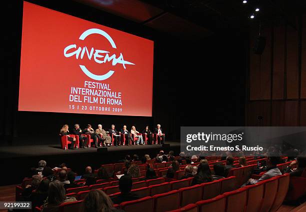 General view during the 'La Maglietta Rossa' Press Conference during Day 8 of the 4th International Rome Film Festival held at the Auditorium Parco...