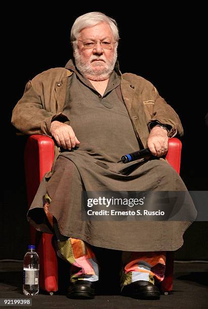 Actors Paolo Villaggio attends the 'La Maglietta Rossa' Press Conference during Day 8 of the 4th International Rome Film Festival held at the...