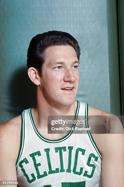 John Havlicek of the Boston Celtics poses for a portrait in 1967 at the Boston Garden in Boston, Massachusetts. NOTE TO USER: User expressly...