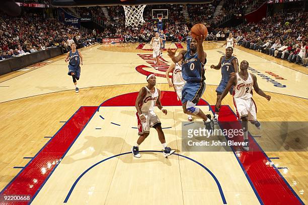 Washington Wizards Gilbert Arenas in action, shot vs Cleveland Cavaliers. Cleveland, OH CREDIT: John Biever