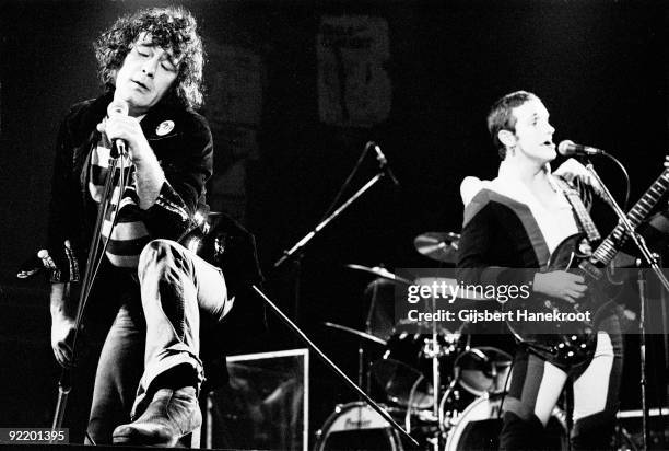 Alex Harvey and Zal Cleminson from the Alex Harvey Band perform live in Amsterdam, Holland in 1974