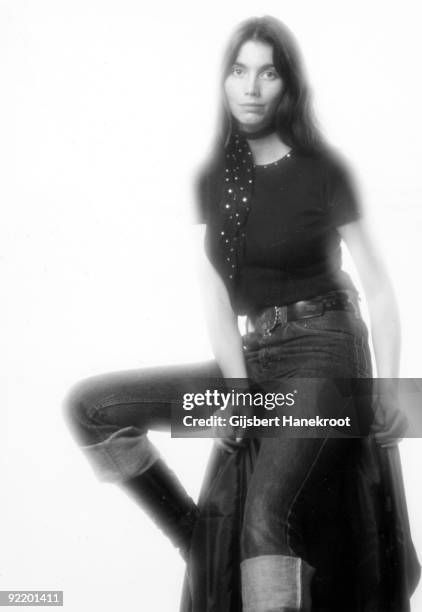 Emmylou Harris posed in Amsterdam, Netherlands in 1975