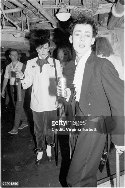 Steve Strange with fellow New Romantics aboard HMS Belfast watch Spandau Ballet perform live on July 26 1980