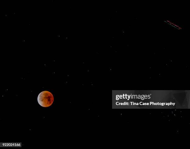 super blue blood moon january 31, 2018 - superluna de sangre azul fotografías e imágenes de stock