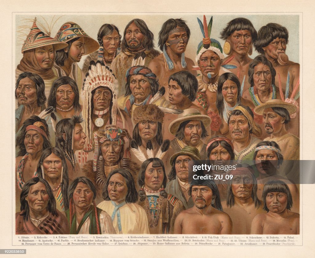 Amrican Native People, lithograph, published in 1897