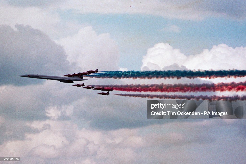 Concorde and Red Arrows Fly-past - Heathrow Airport, London