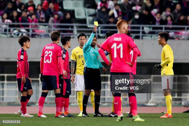 Players of Guangzhou Evergrande and player of Cerezo Osaka quarrel during the AFC Champions League Group G match between Cerezo Osaka and Guangzhou...