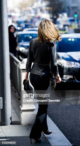 Queen Letizia of Spain attends a gender violence meeting at Government Delegation for Gender Violence on February 21, 2018 in Madrid, Spain.