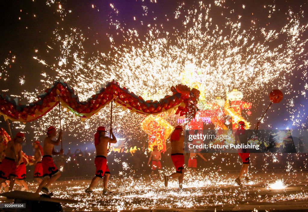 Chinese Folk Artists Perform Dragon Dance