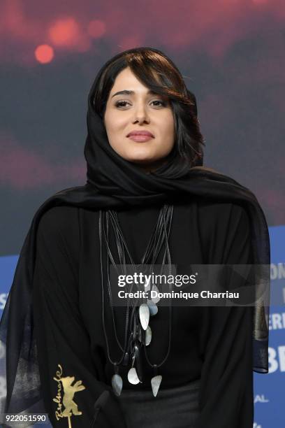 Parinaz Izadyar attends the 'Pig' press conference during the 68th Berlinale International Film Festival Berlin at Grand Hyatt Hotel on February 21,...