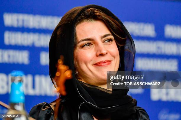 Iranian actress Leila Hatami attends a press conference to present the film "Pig" presented in competition during the 68th edition of the Berlinale...