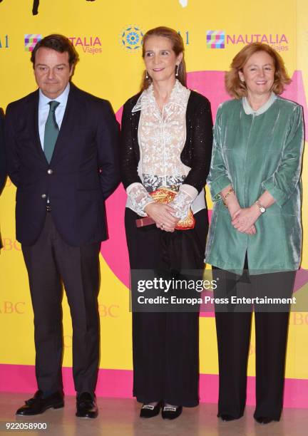 Catalina Luca de Tena and Princess Elena attends the 'Premio Taurino ABC' awards at the ABC Library on February 20, 2018 in Madrid, Spain.