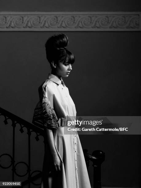 Model is seen at the Tata Naka Presentation during London Fashion Week February 2018 on February 20, 2018 in London, England.