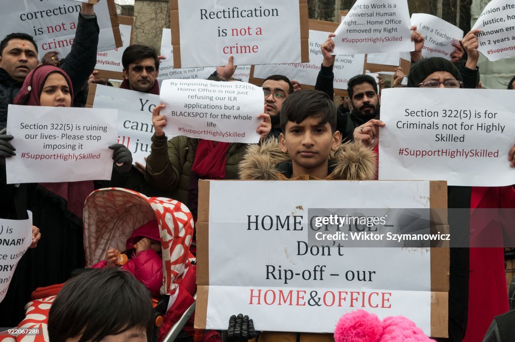 Skilled Migrants Protest Against Home Office Visa Policies In London