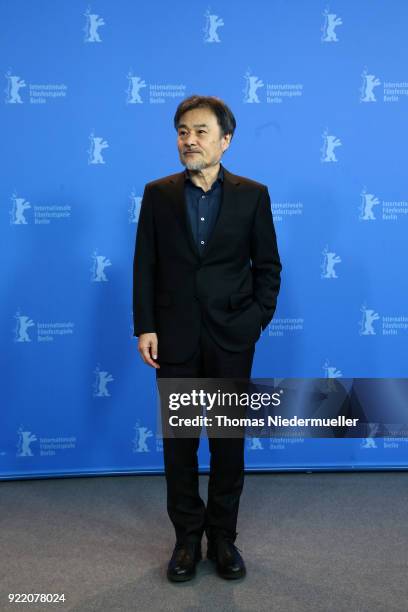 Kiyoshi Kurosawa poses at the 'Foreboding' photo call during the 68th Berlinale International Film Festival Berlin at Grand Hyatt Hotel on February...