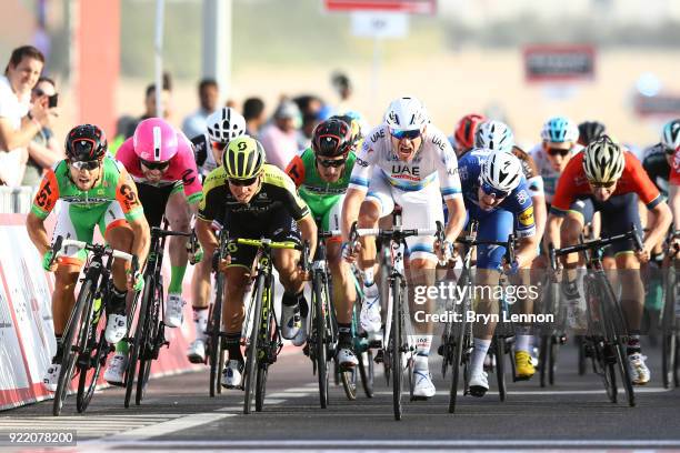4th Abu Dhabi Tour 2018 / Stage 1 Arrival / Sprint / Alexander Kristoff of Norway / Andrea Guardini of Italy / Caleb Ewan of Australia / Elia Viviani...