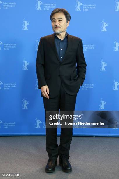 Kiyoshi Kurosawa poses at the 'Foreboding' photo call during the 68th Berlinale International Film Festival Berlin at Grand Hyatt Hotel on February...