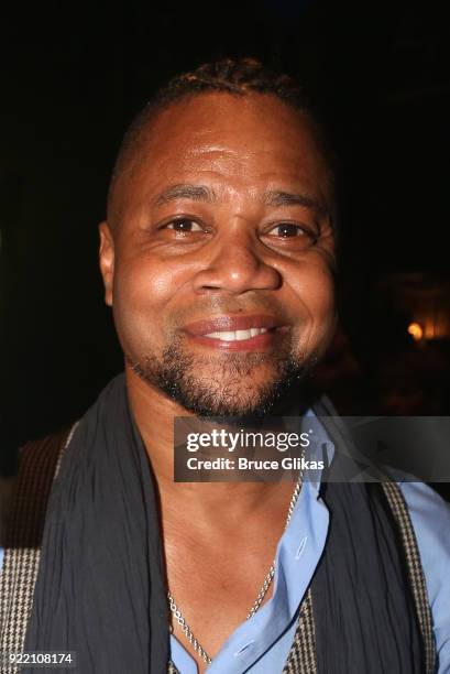 Cuba Gooding Jr poses backstage at the hit musical "Chicago" on Broadway at The Ambassador Theater on February 20, 2018 in New York City.