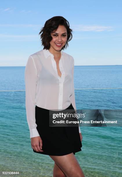 Luisa Rubino attends the filming of 'Fugitiva' serie on February 20, 2018 in Benidorm, Spain.
