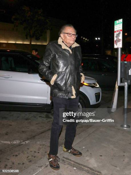 Larry King is seen on February 20, 2018 in Los Angeles, California.